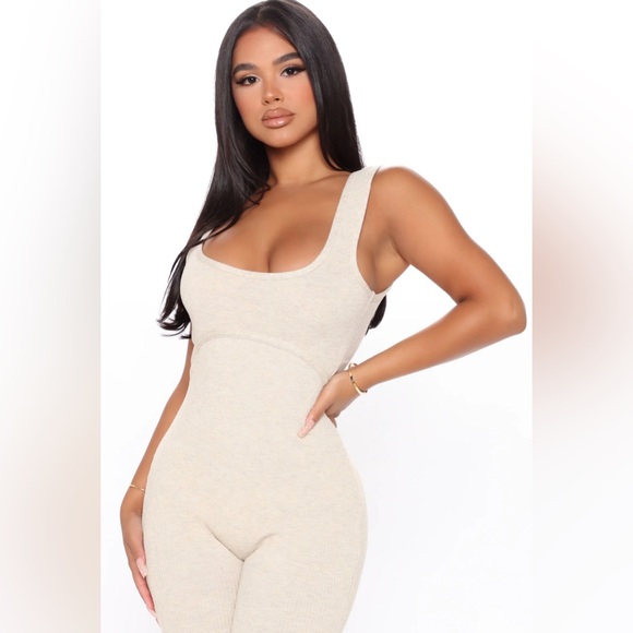 Fashion Nova Beauty And The Biker Short Romper - Oatmeal Size S - Picture 4 of 9